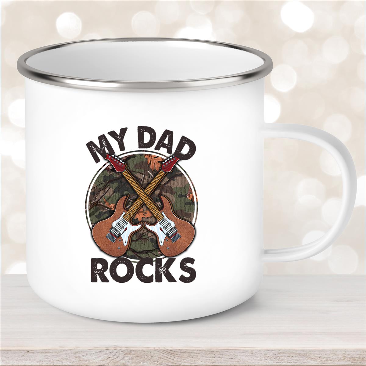 Tasse Vatertag #3 "MY DAD ROCKS" Emaille