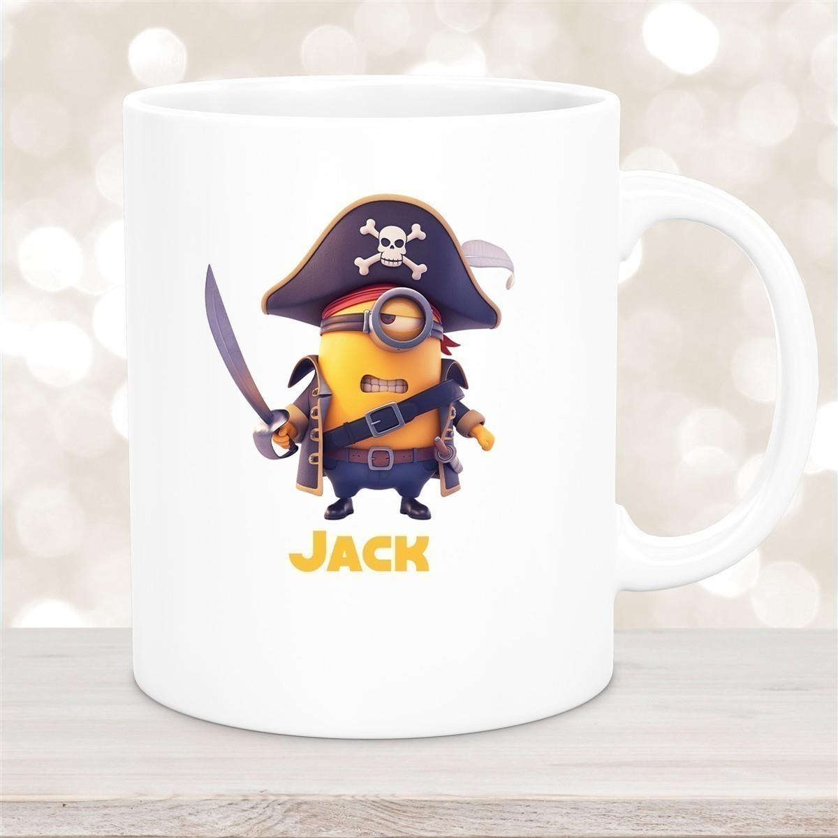 Tasse Minions Kinder Minion 1 Pirat Wunschname Keramik Kinderbecher personalisiert versch. Farben