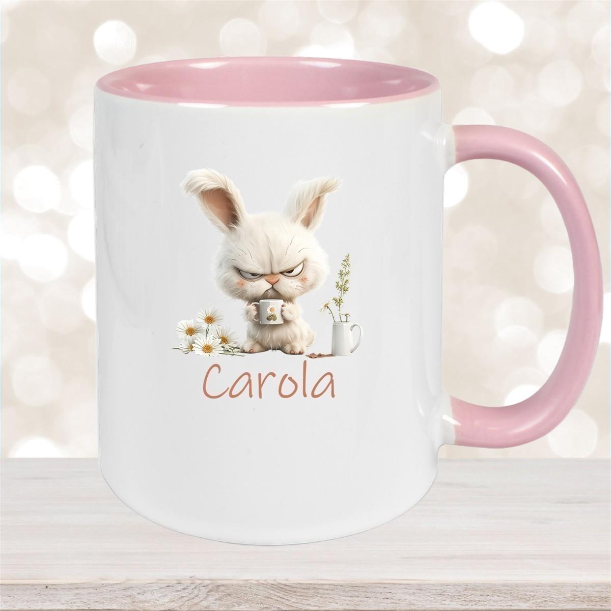 Tasse Ostern Grumpy-Bunny 1 Wunschnamen Keramik personalisiert versch. Farben