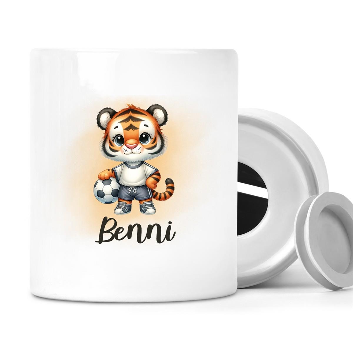 Spardose mit Wunschname Fußball  16 personalisiert