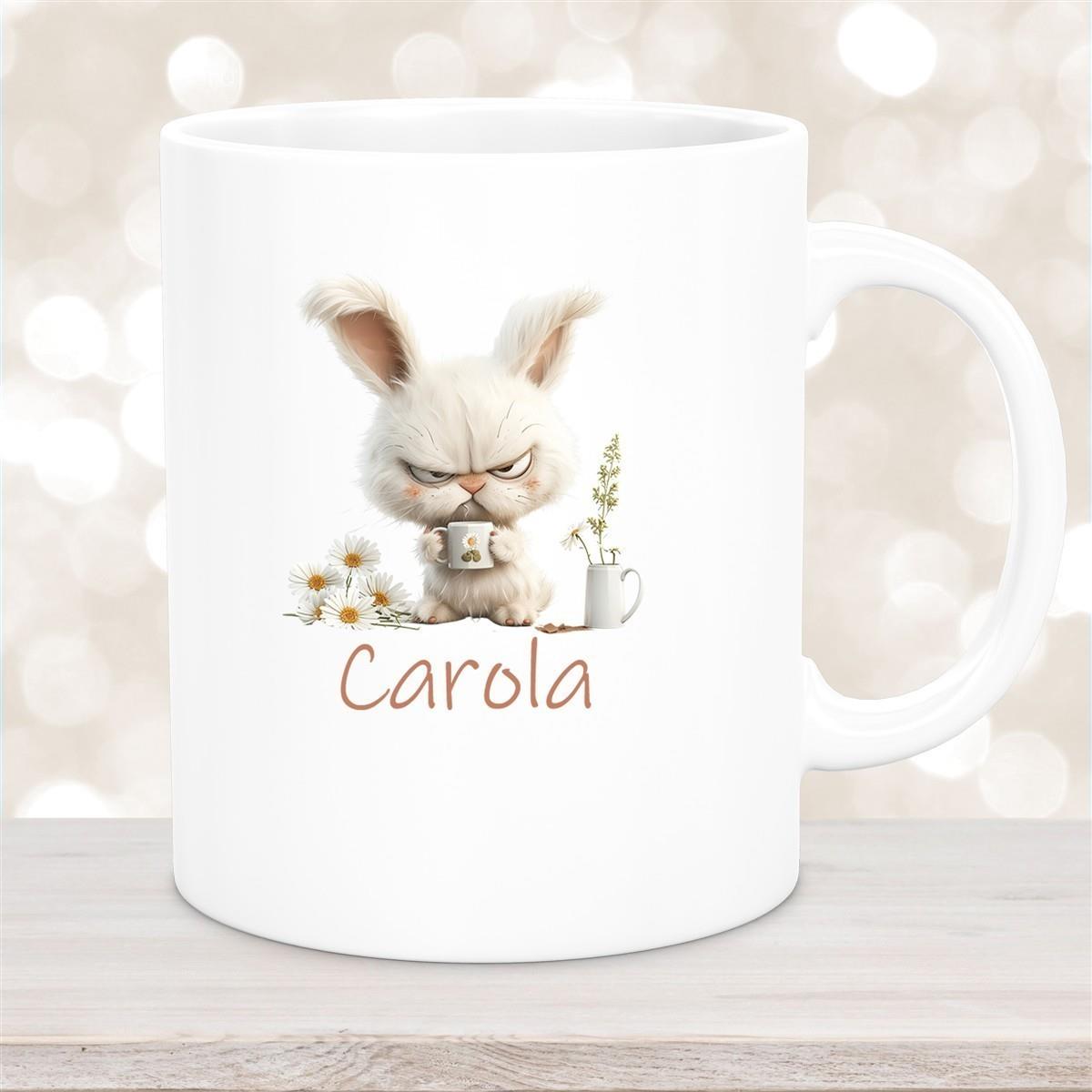 Tasse Ostern Grumpy-Bunny 1 Wunschnamen Keramik personalisiert versch. Farben