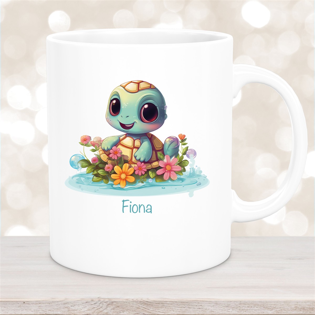 Tasse Wunschname Schildkröte #2 Keramik Kinderbecher personalisiert versch. Farben