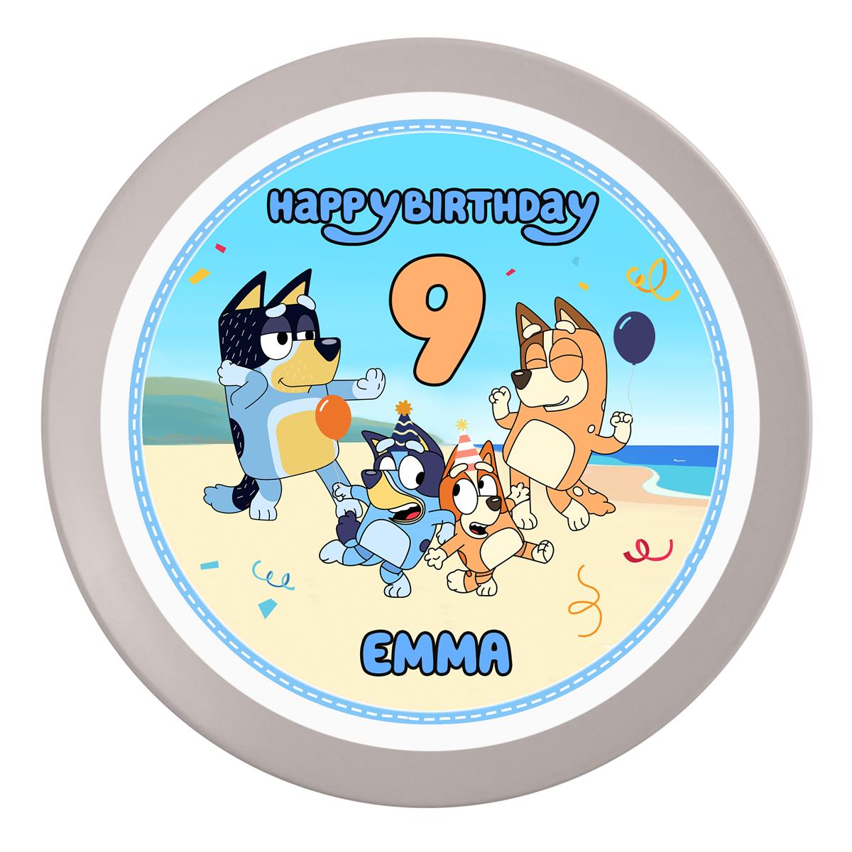 Tortenaufleger Geburtstag Bluey #1 Name & Zahl (20cm) Fondant Papier