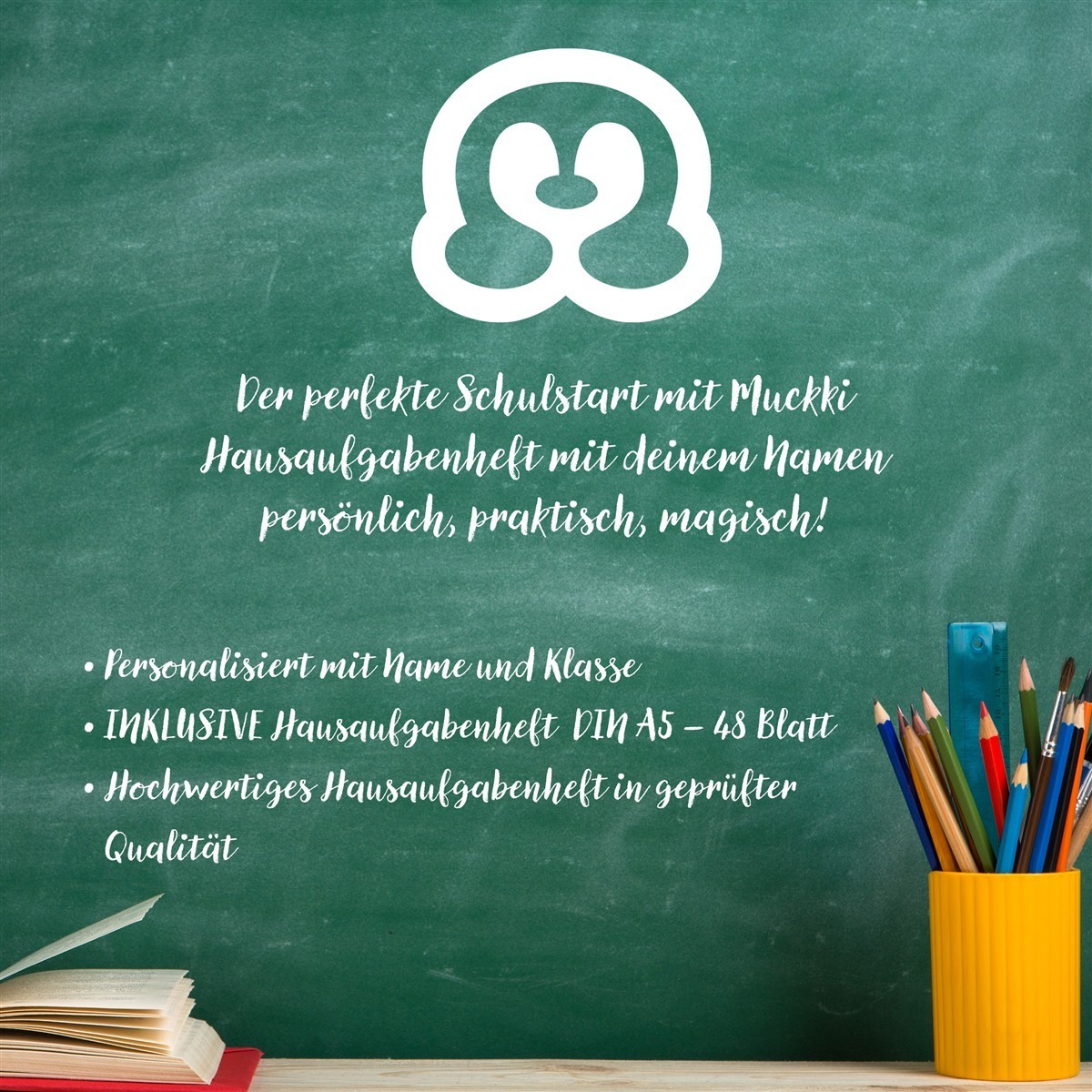 Hausaufgabenheft Giraffe #1  DIN A5 - 48 Blatt mit Name und Klasse