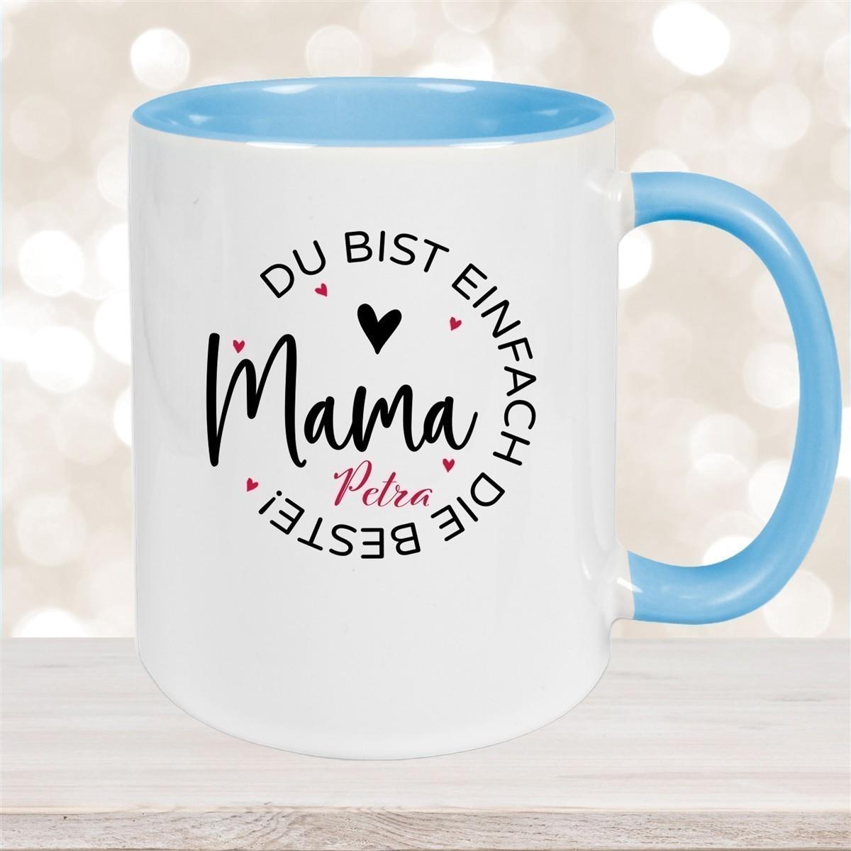 Tasse Muttertag 13 Wunschnamen Keramik Personalisiert versch. Farben