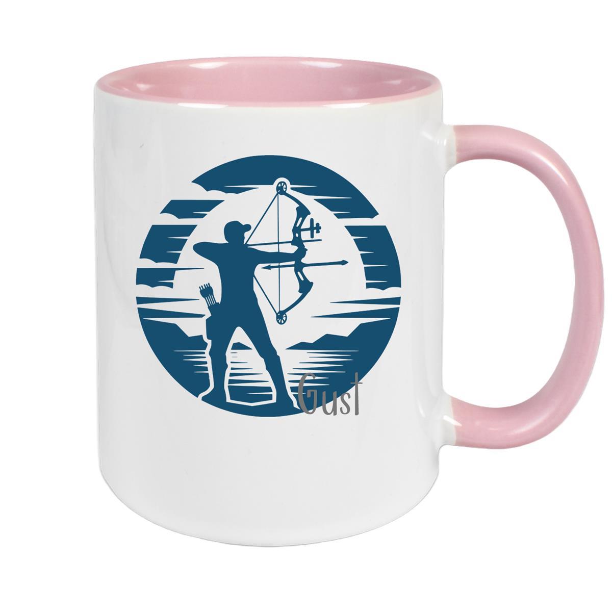 Tasse Bogenschütze 3 Wunschname Keramik personalisiert versch. Farben