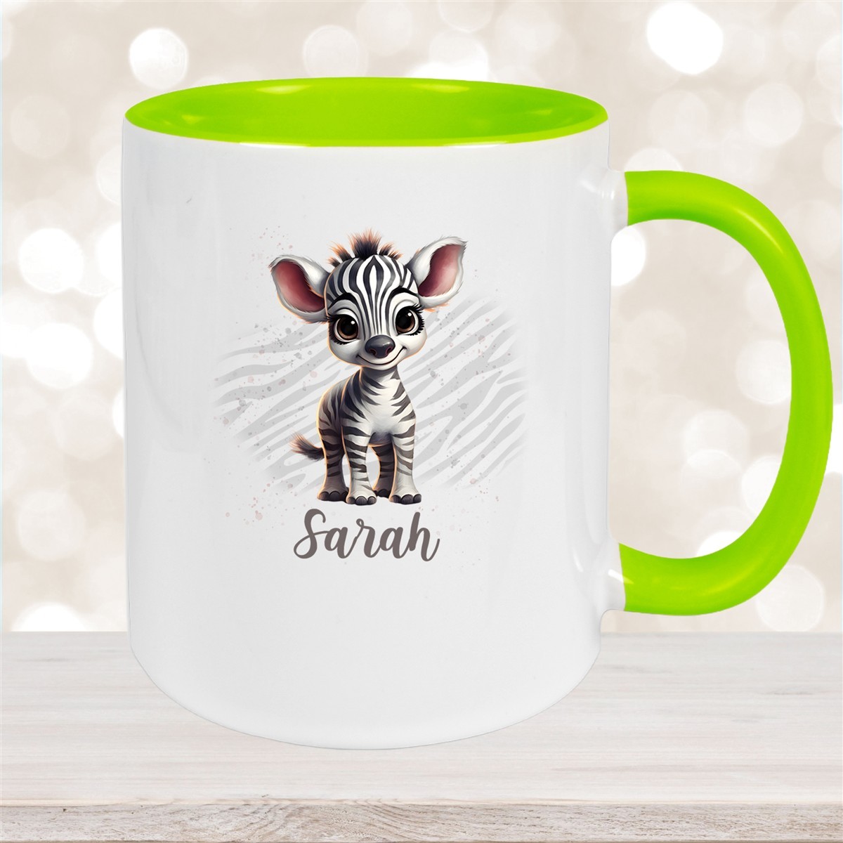 Tasse Wunschname Zebra #1 Keramik Kinderbecher versch. Farben