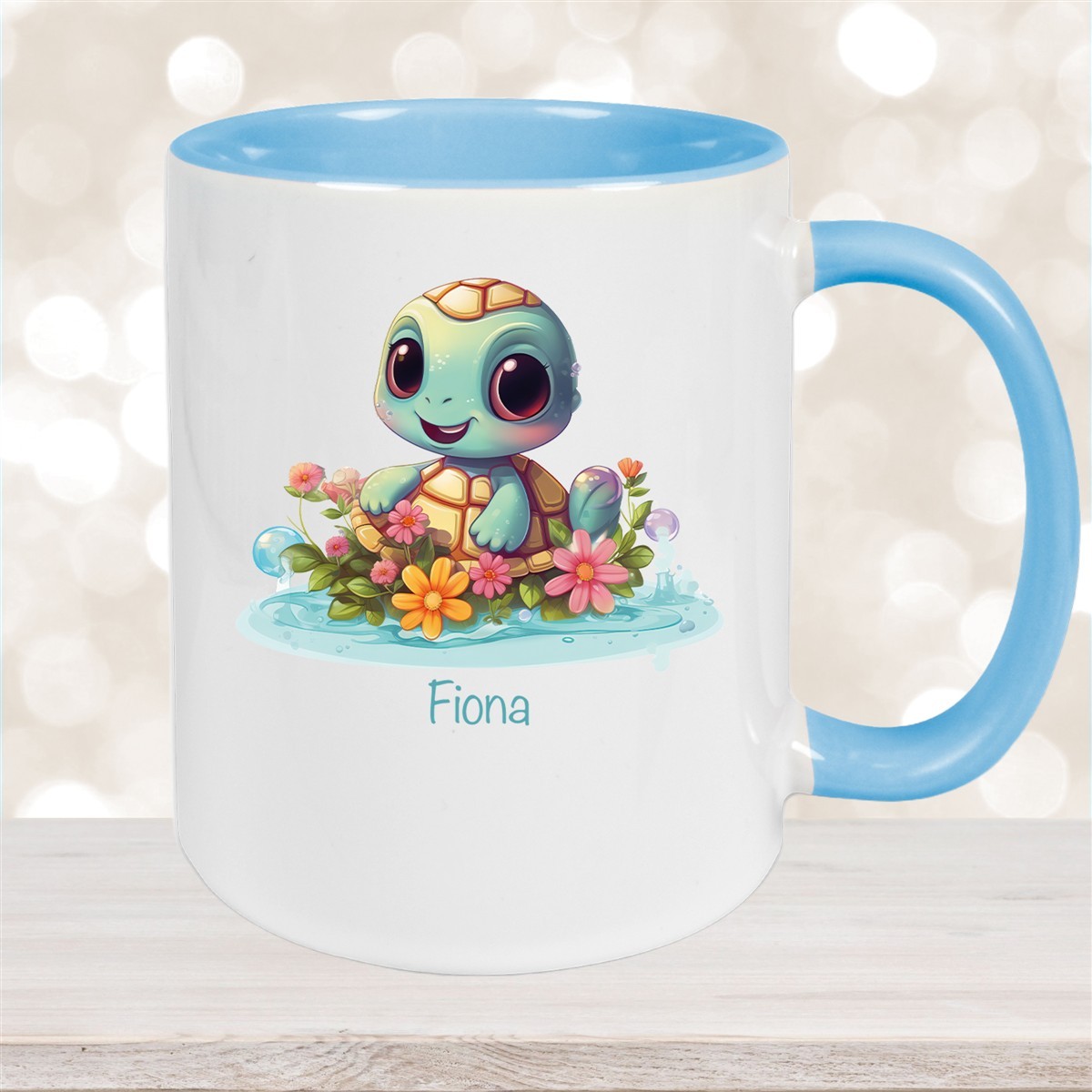 Tasse Wunschname Schildkröte #2 Keramik Kinderbecher personalisiert versch. Farben