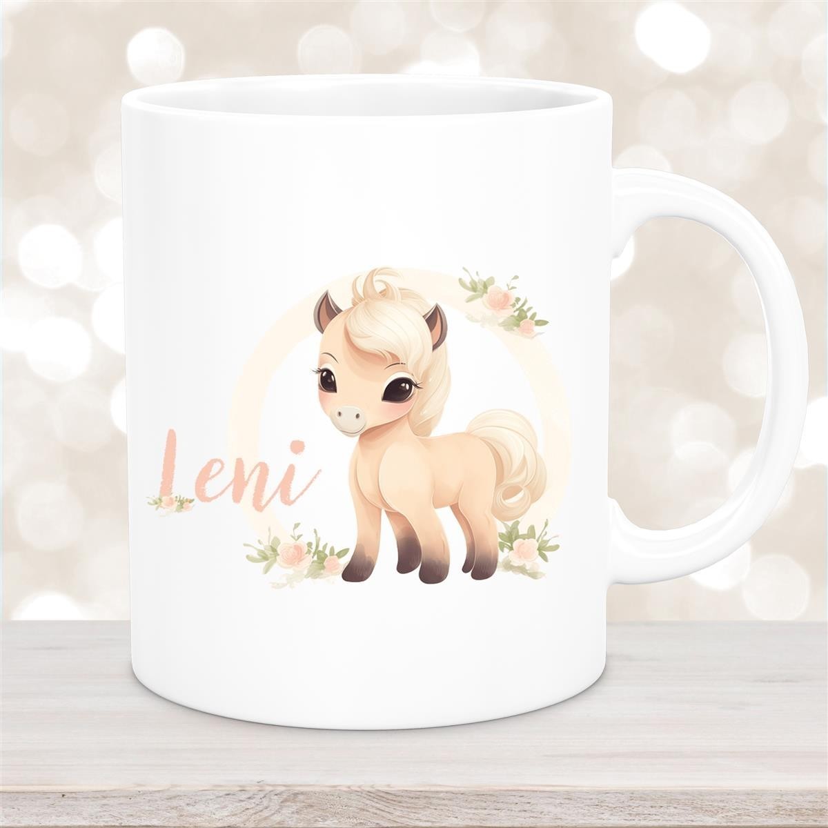 Tasse Pferd #4 Wunschname Keramik Kinderbecher personalisiert Weiß Tasse Pferd #4 Wunschname Keramik Kinderbecher personalisiert Weiß