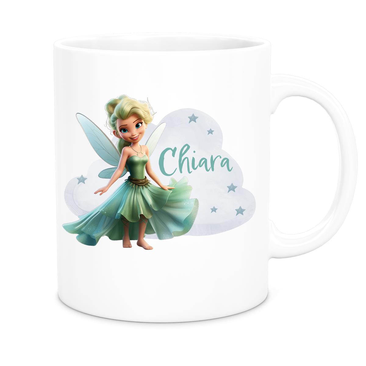 Tasse Fee 5 Wunschname Keramik Kinderbecher personalisiert versch. Farben