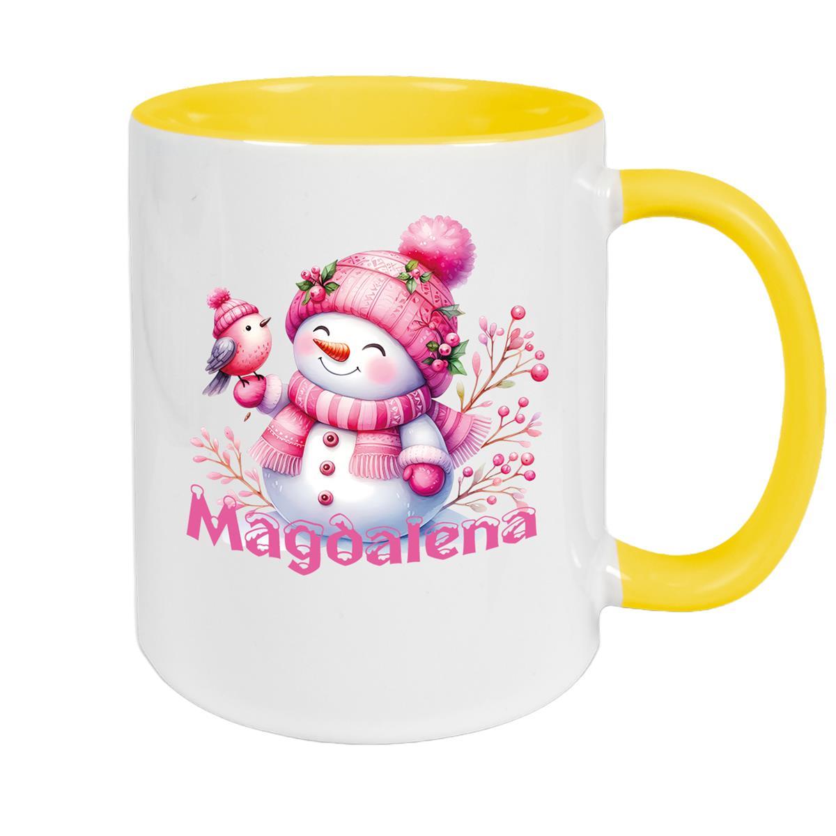 Tasse Wunschname Weihnachten Schneemann 1 Keramik Kinderbecher versch. Farben