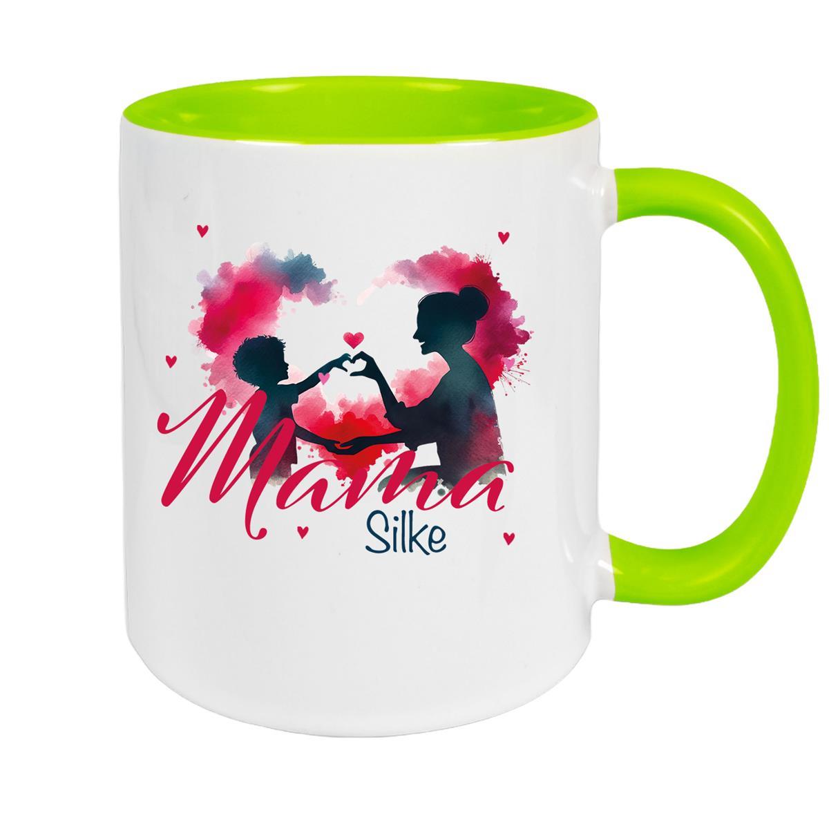 Tasse Muttertag 12 Wunschnamen Keramik Personalisiert versch. Farben