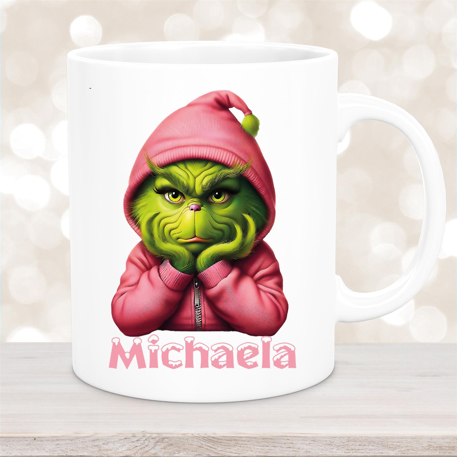 Tasse Wunschname Weihnachten Grinch #10 Keramik Kinderbecher Weiß