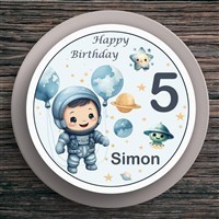 Tortenaufleger Geburtstag Astronaut #1 Name & Zahl (20cm)