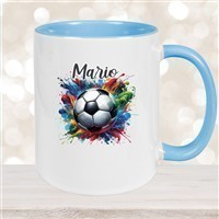 Tasse Wunschname Fußball 12 Personalisiert Keramik Kinderbecher versch. Farben