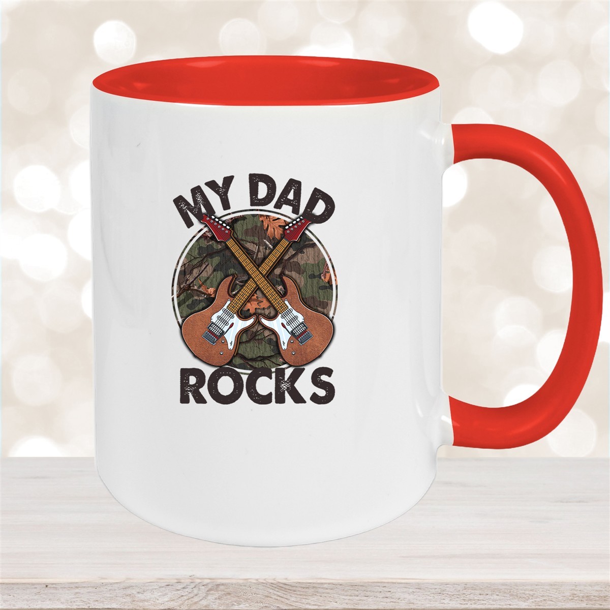 Tasse Vatertag #3 "MY DAD ROCKS" Keramik Rot
