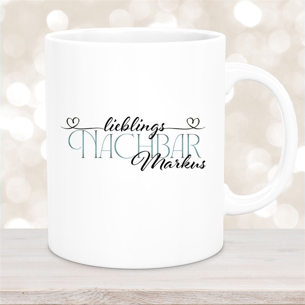 Tasse Wunschname Lieblings-Nachbar #1 personalisiert Keramik Becher Weiß Tasse Wunschname Lieblings-Nachbar #1 personalisiert Keramik Becher versch. Farben