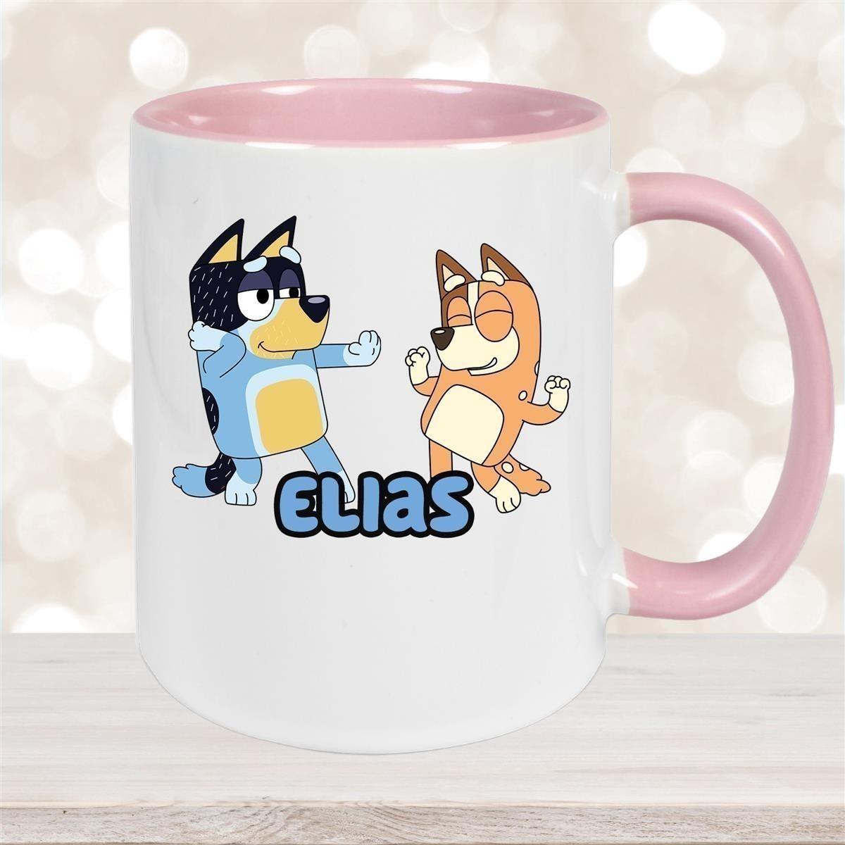 Tasse Bluey 1 Wunschname Keramik Kinderbecher personalisiert versch. Farben