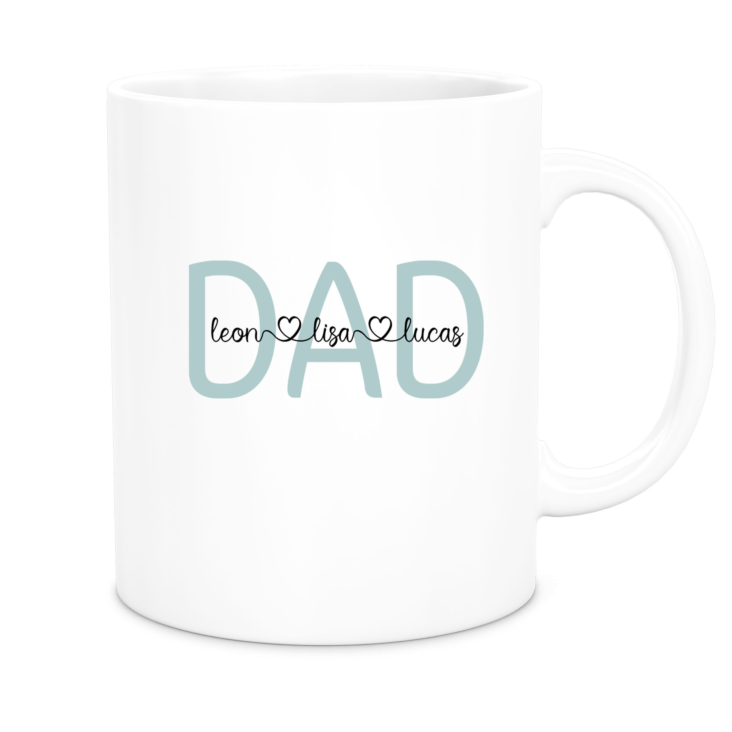 Tasse Vatertag 2 Wunschnamen Keramik Personalisiert versch. Farben