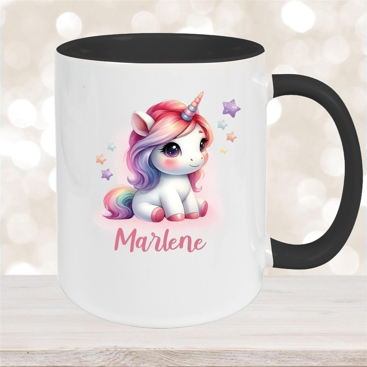 Tasse Einhorn 10 Wunschname Keramik Kinderbecher personalisiert versch. Farben