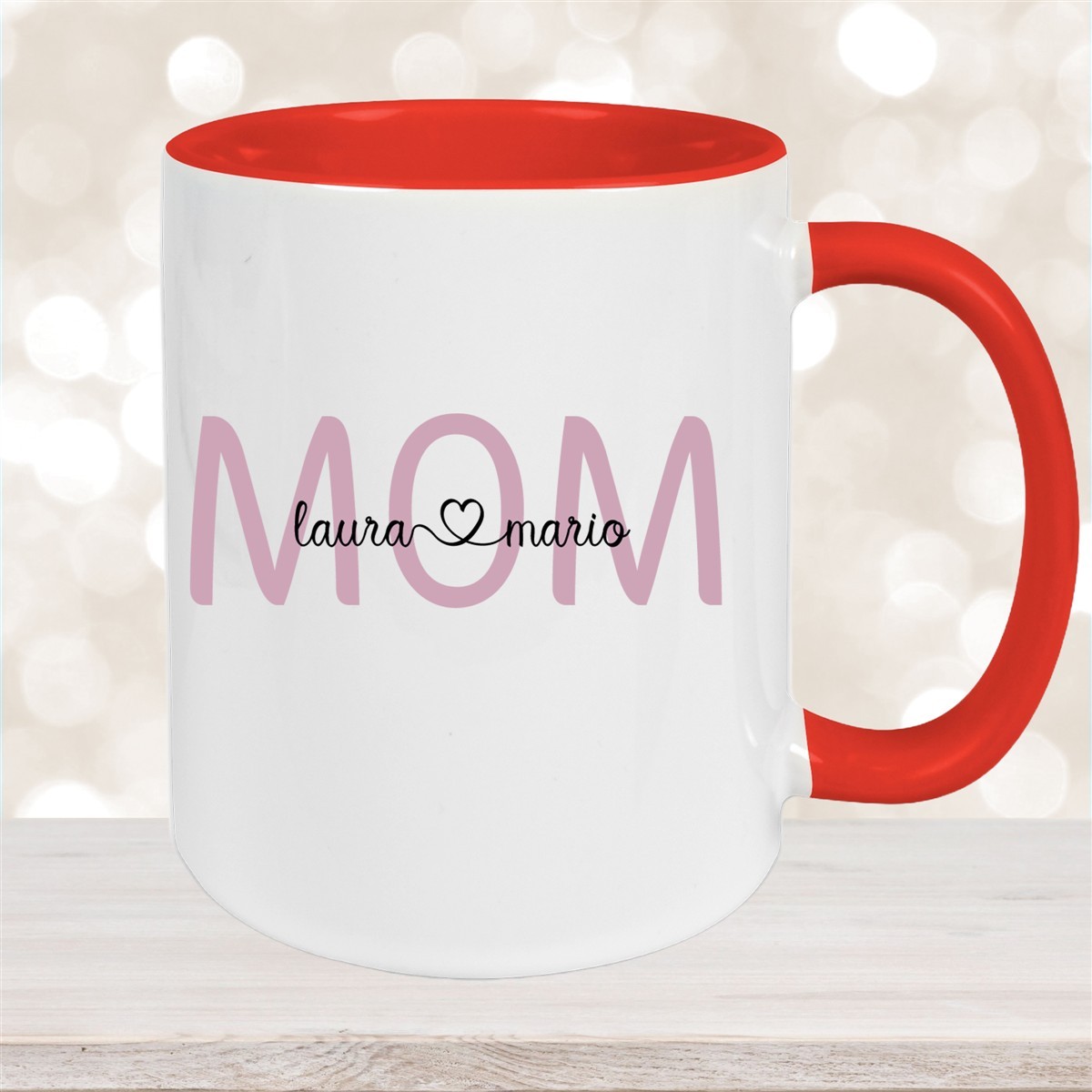 Tasse Muttertag #2 Wunschnamen Keramik Personalisiert Rot