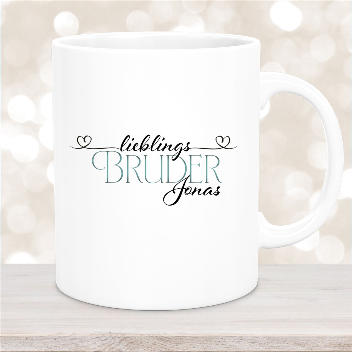 Tasse Wunschname Lieblings-Bruder #1 personalisiert Keramik Becher Weiß