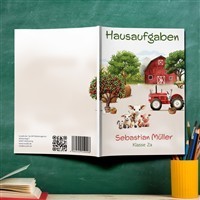 Hausaufgabenheft Bauernhof #1  DIN A5 - 48 Blatt mit Name und Klasse