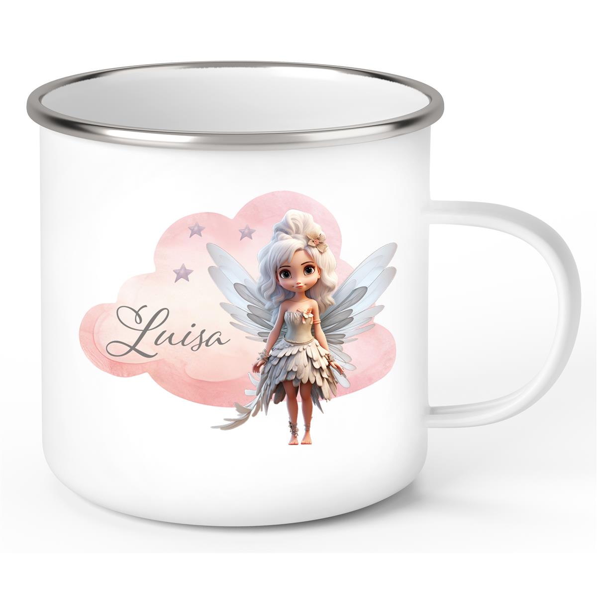 Tasse Fee 1 Wunschname Emaille Kinderbecher personalisiert