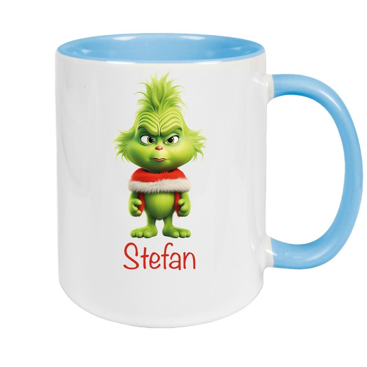 Tasse Wunschname Weihnachten Grinch 1 Keramik Kinderbecher versch. Farben