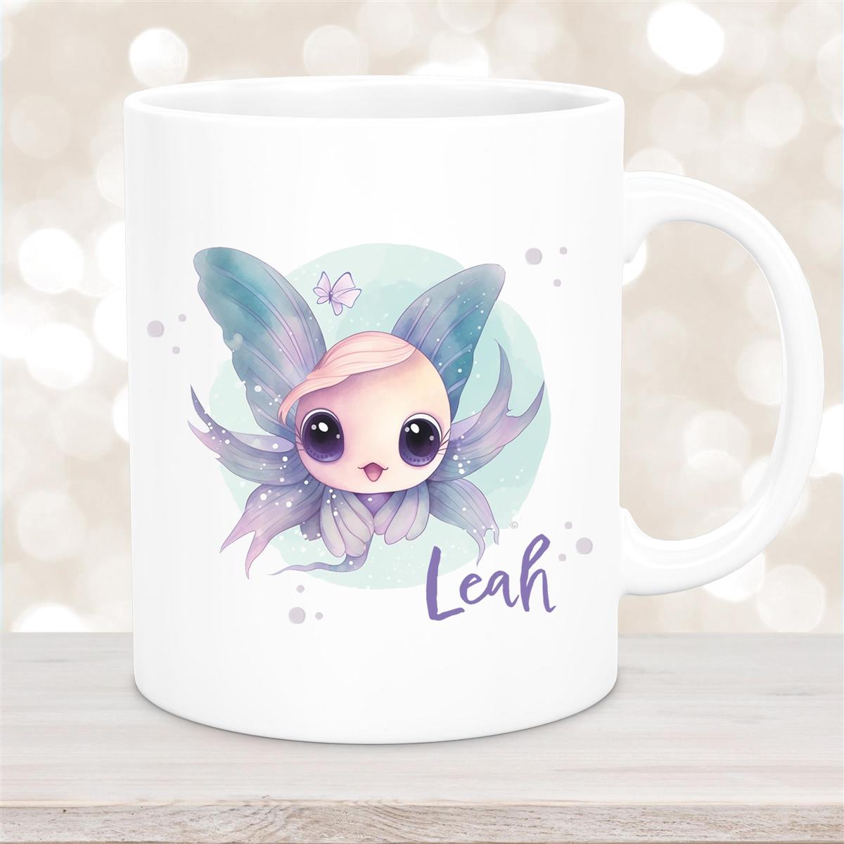 Tasse Wunschname Meerestiere-Fisch #1 Keramik Kinderbecher Weiß