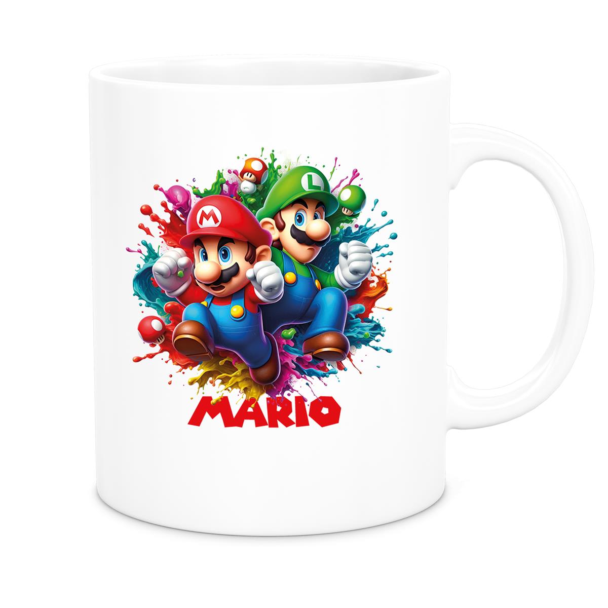 Tasse Wunschname Super-Mario 3 Keramik Kinderbecher personalisiert versch. Farben