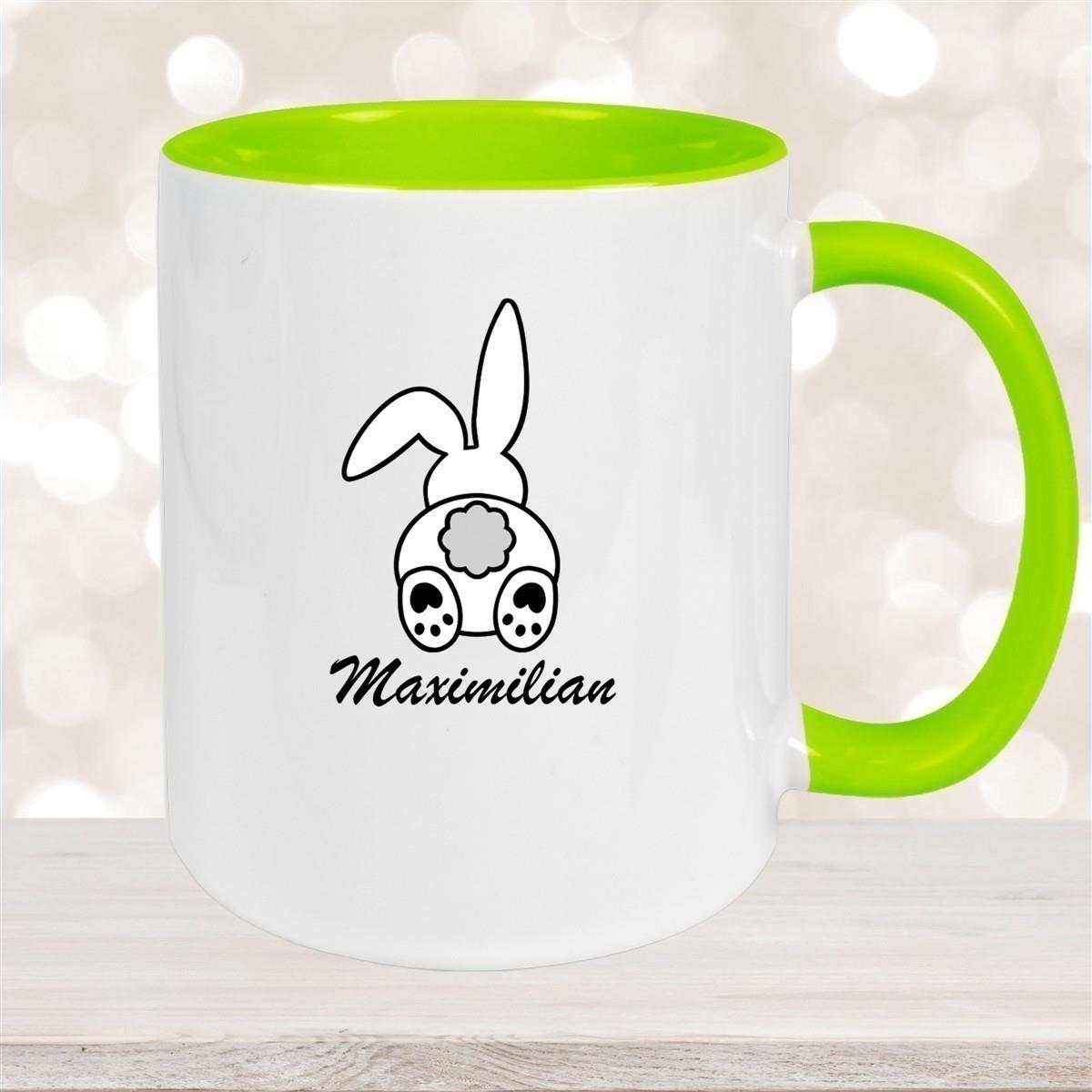 Tasse Ostern - Hase 4 Wunschnamen Keramik personalisiert versch. Farben