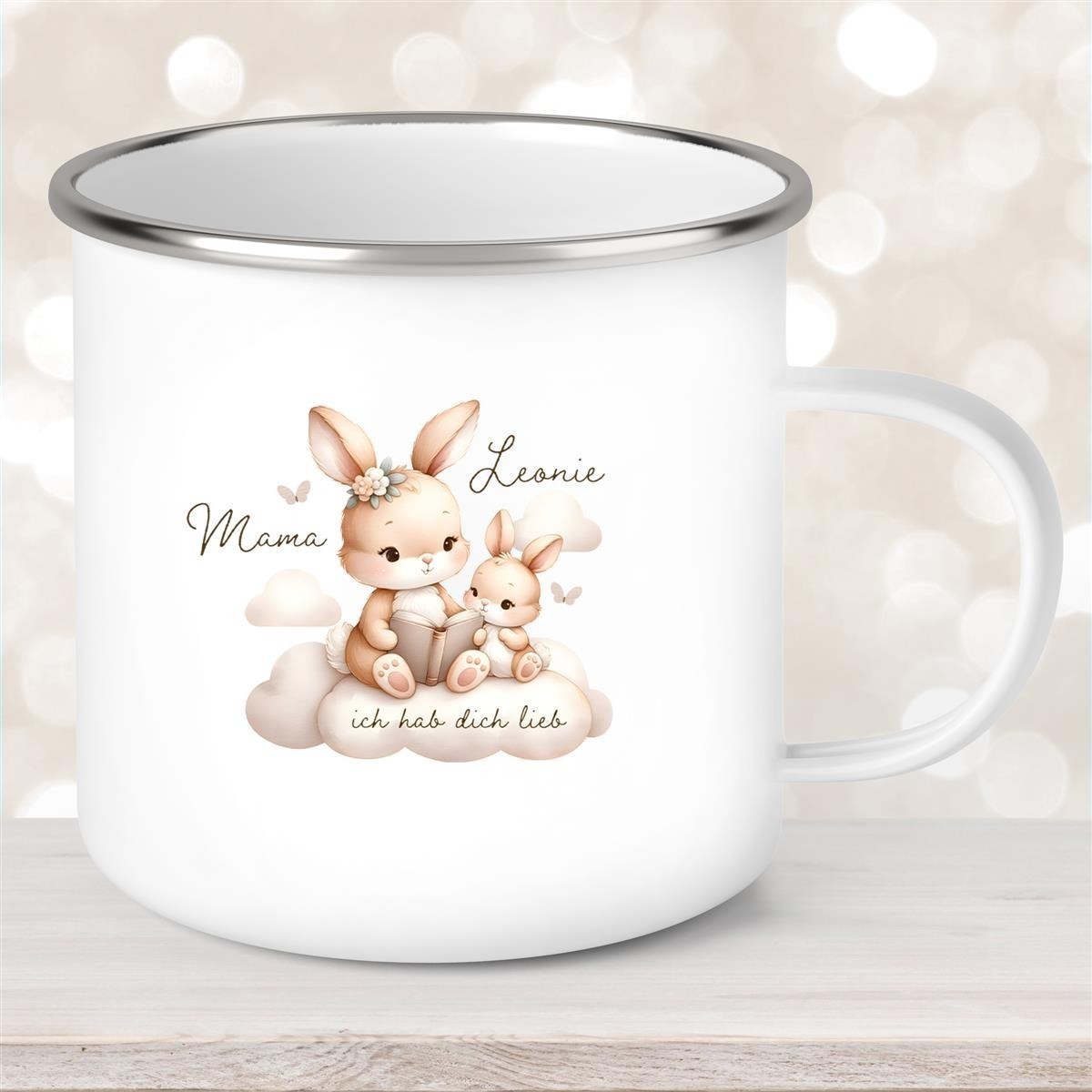 Tasse Muttertag #6 Wunschnamen Emaille Personalisiert