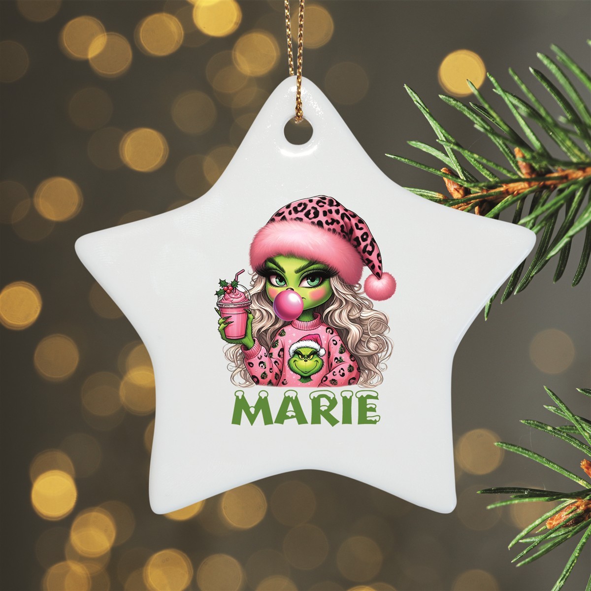 Christbaumanhänger Weihnachten Lady - Grinch #5 Ornament Christbaumschmuck versch. Formen