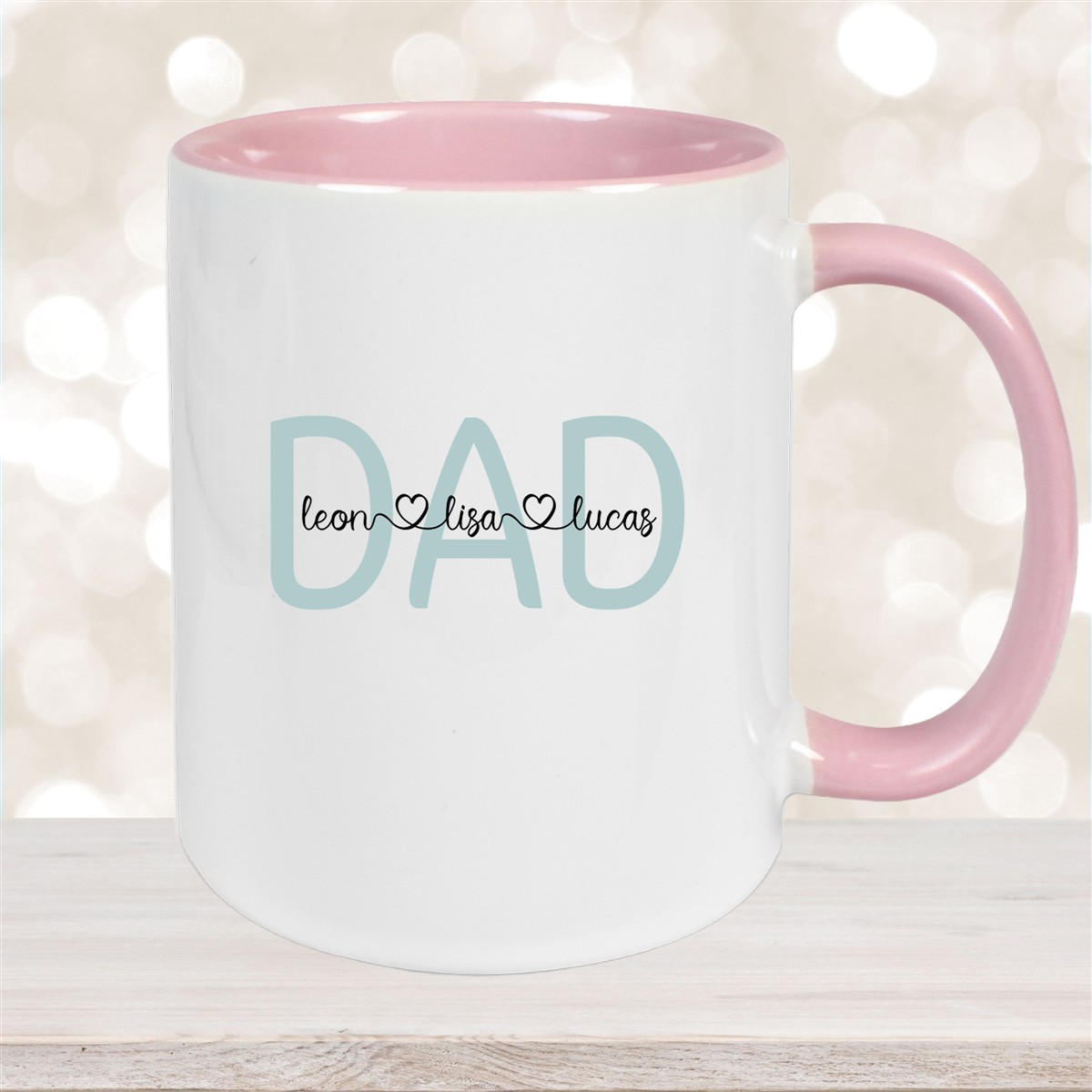 Tasse Vatertag #2 Wunschnamen Keramik Personalisiert Altrosa