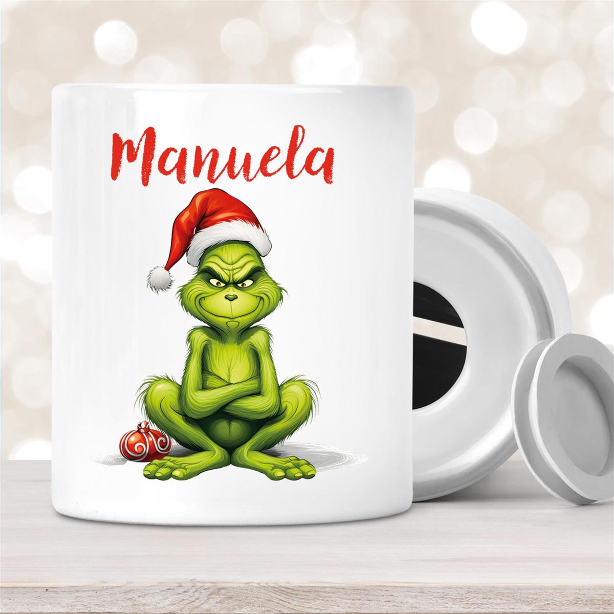 Spardose mit Wunschname Weihnachten Grinch #4 personalisiert