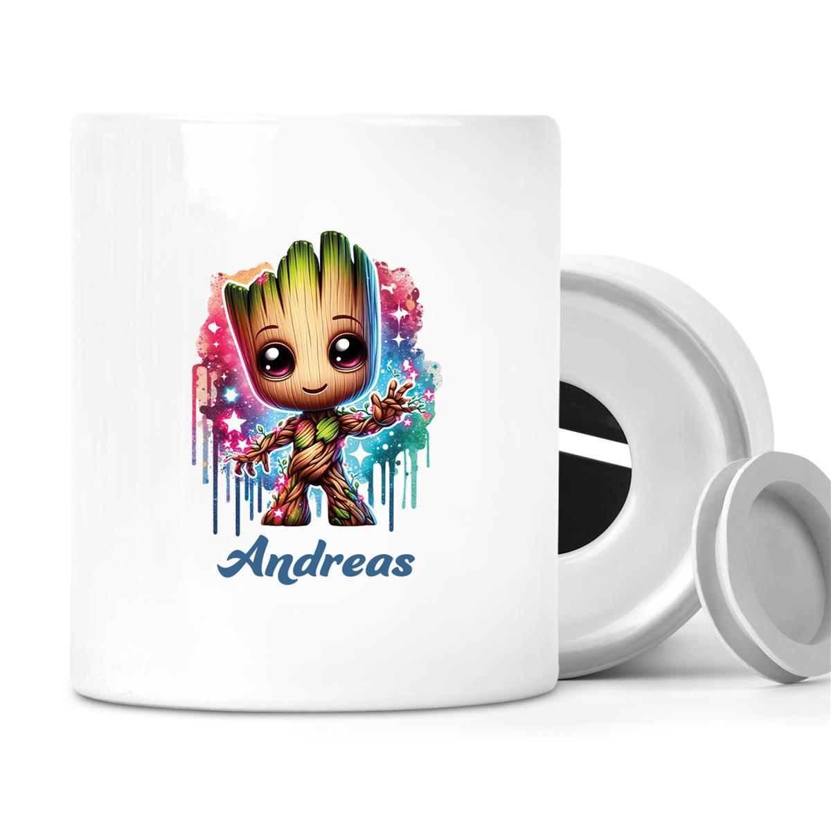 Spardose mit Wunschname Baby-Groot 2 personalisiert