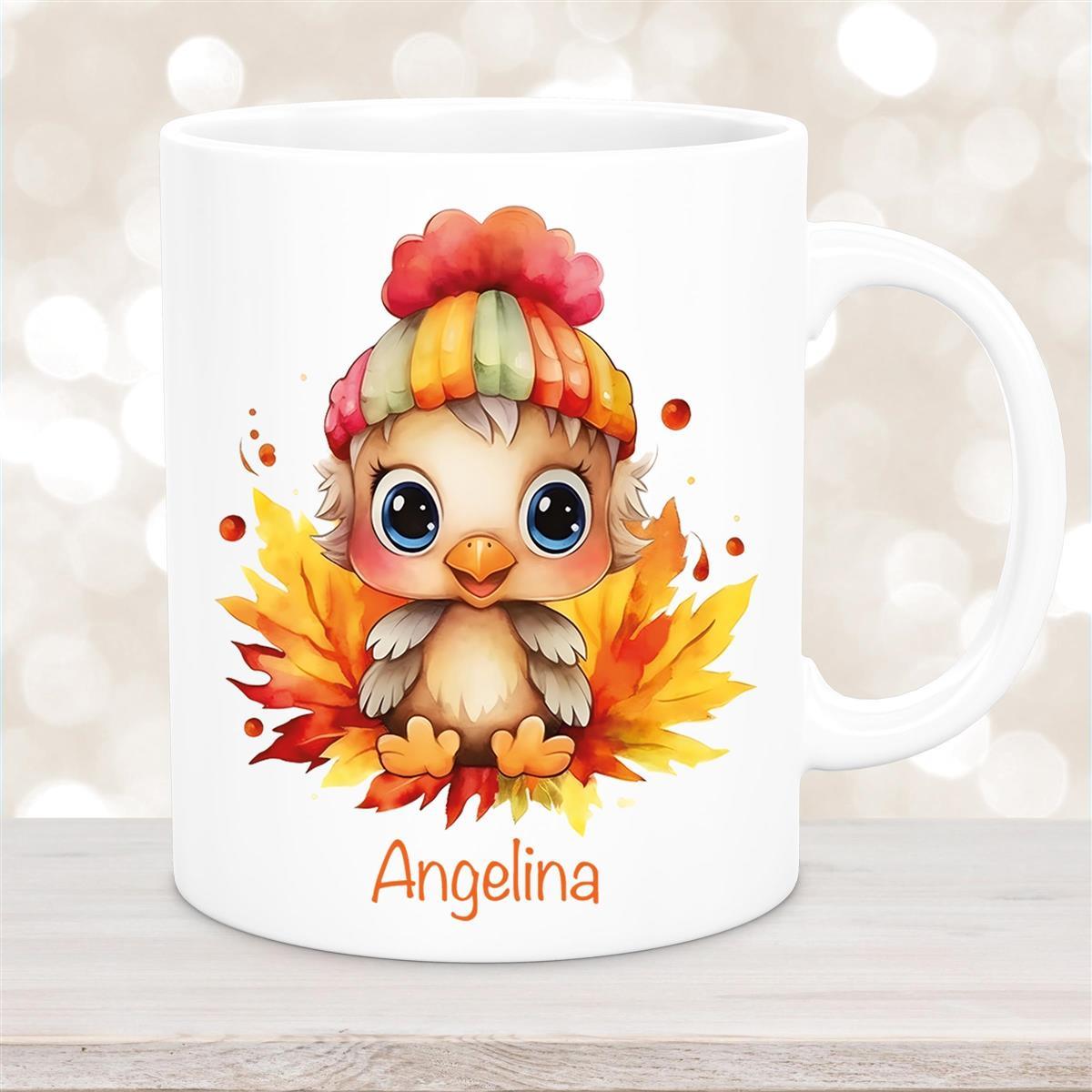 Tasse Wunschname Küken #1 Keramik Kinderbecher personalisiert Weiß