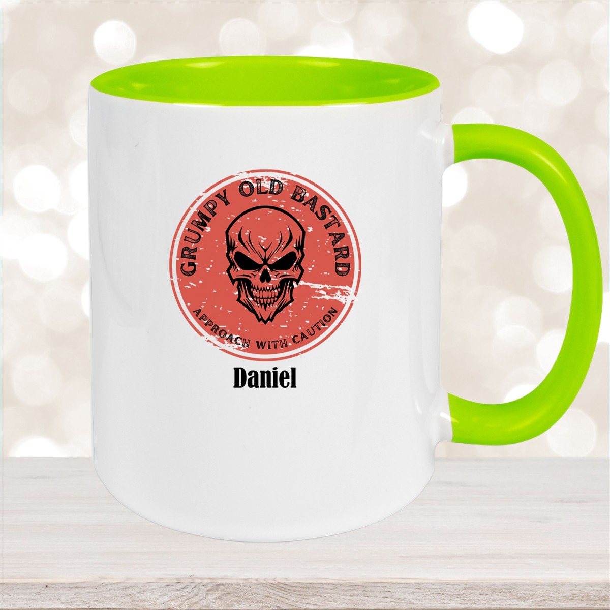 Tasse Wunschname Grumpy Old Bastard Keramik Grün