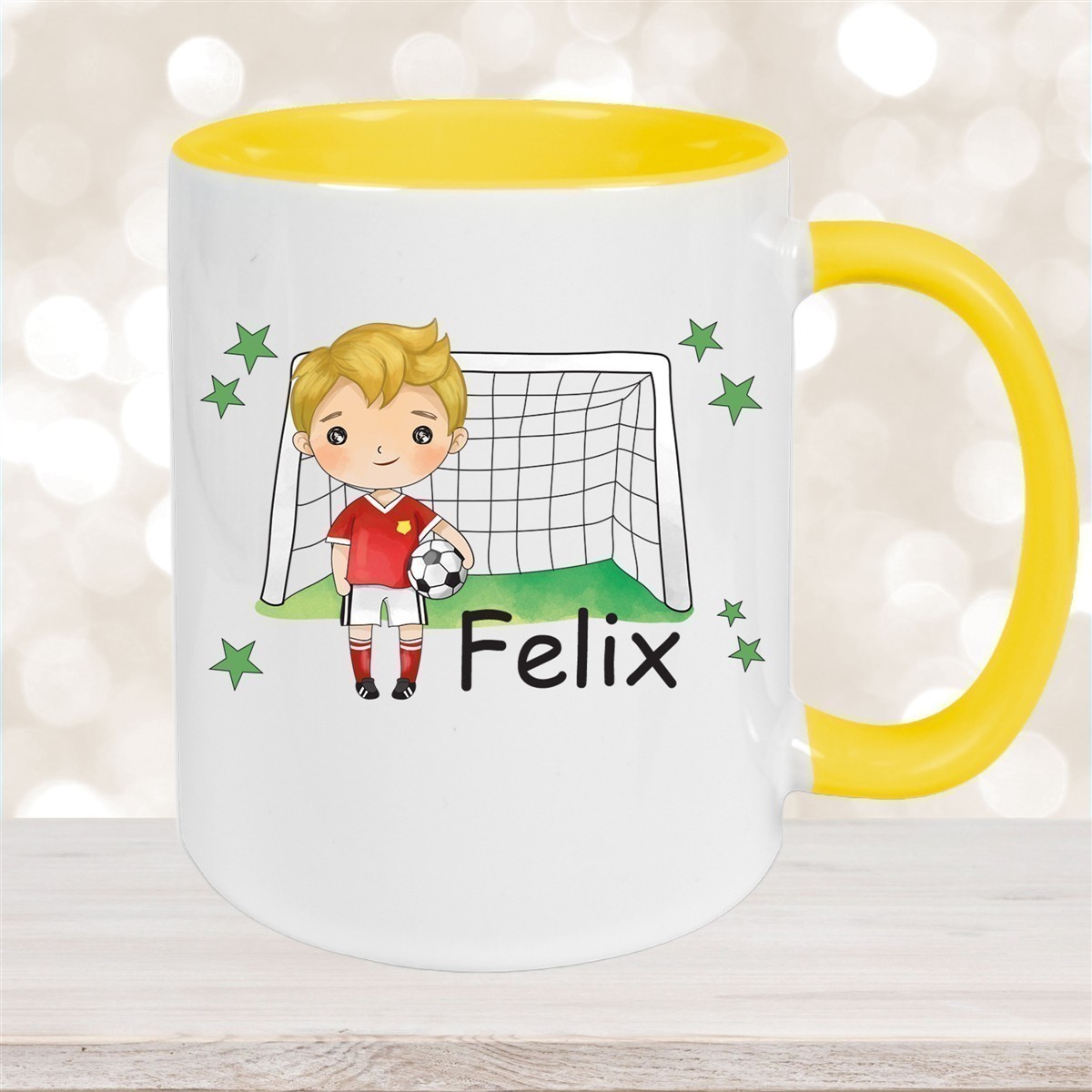 Tasse Fußball #1 Wunschname Keramik Kinderbecher personalisiert versch. Farben