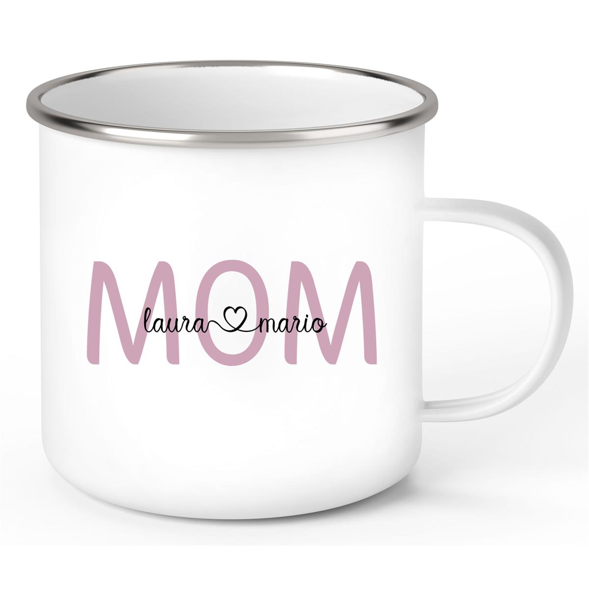 Tasse Muttertag 2 Wunschnamen Emaille Personalisiert