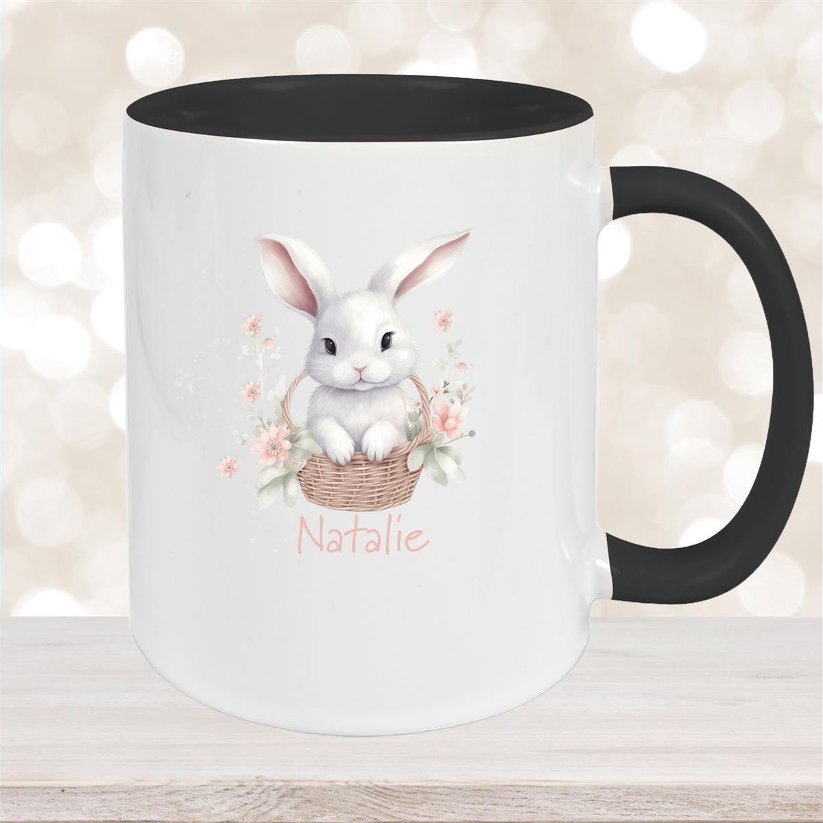 Tasse Hase 1 Wunschnamen Keramik personalisiert versch. Farben