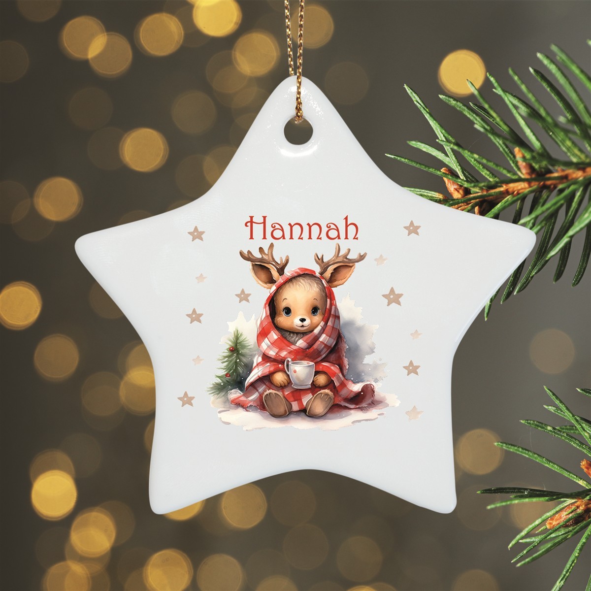 Christbaumanhänger Weihnachten Reh Sterne #1 Ornament Christbaumschmuck versch. Formen