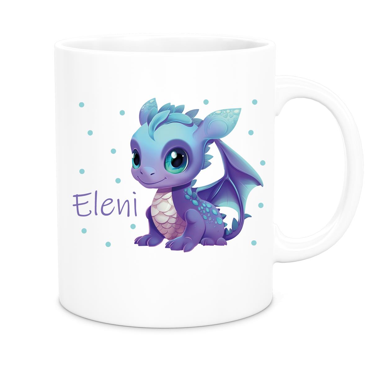 Tasse Wunschname Drache 1 Keramik Kinderbecher versch. Farben