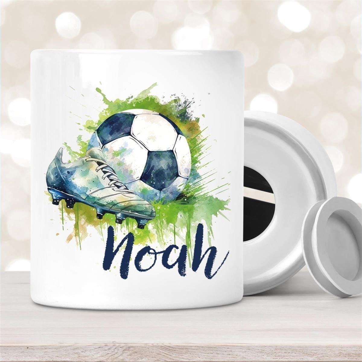 Spardose mit Wunschname Fußball #4 personalisiert Spardose mit Wunschname Fußball #4 personalisiert