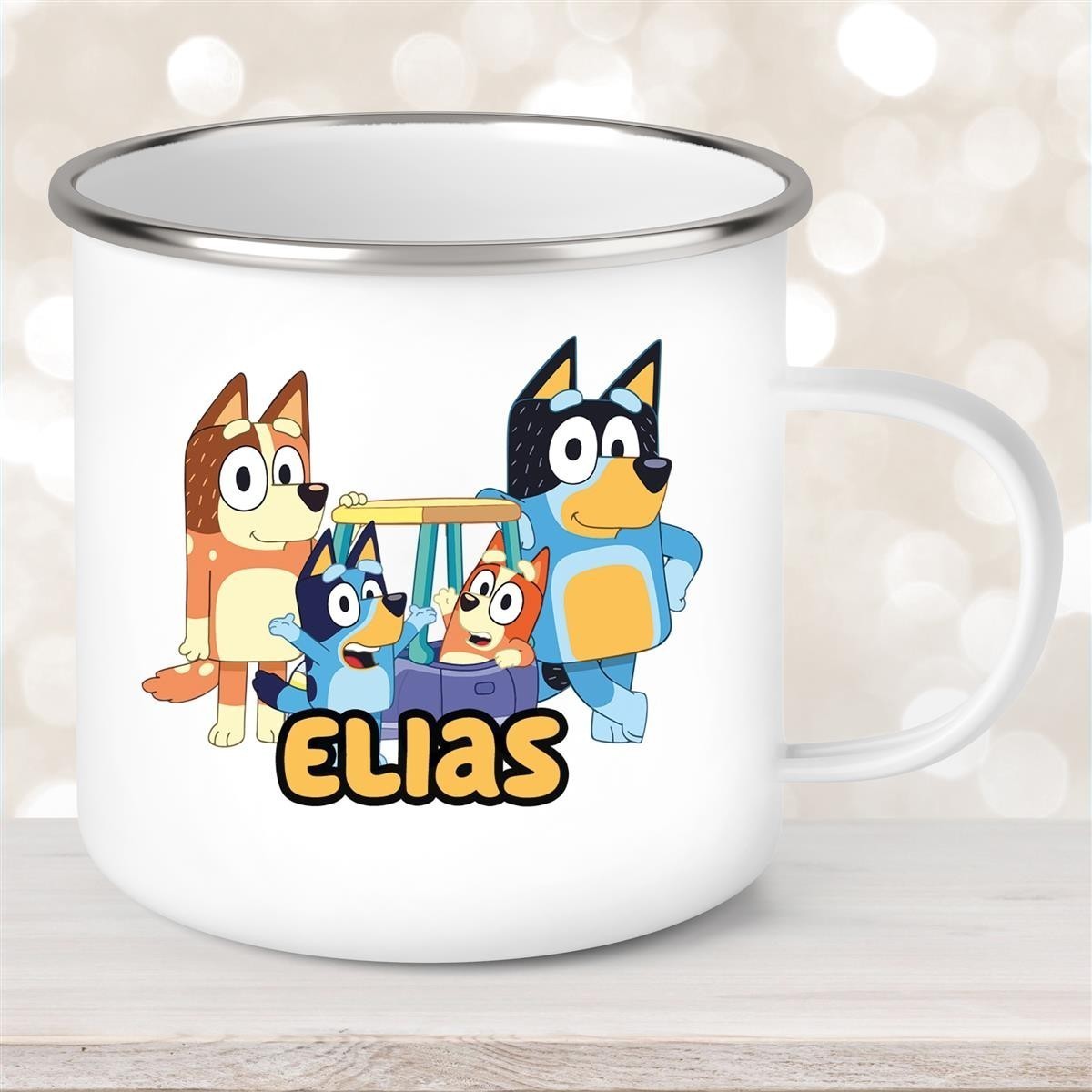 Tasse Bluey #2 Wunschname Emaille Kinderbecher personalisiert Tasse Bluey #2 Wunschname Emaille Kinderbecher personalisiert