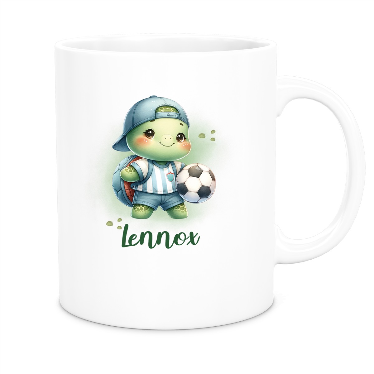 Tasse Wunschname Fußball 14 Personalisiert Keramik Kinderbecher versch. Farben