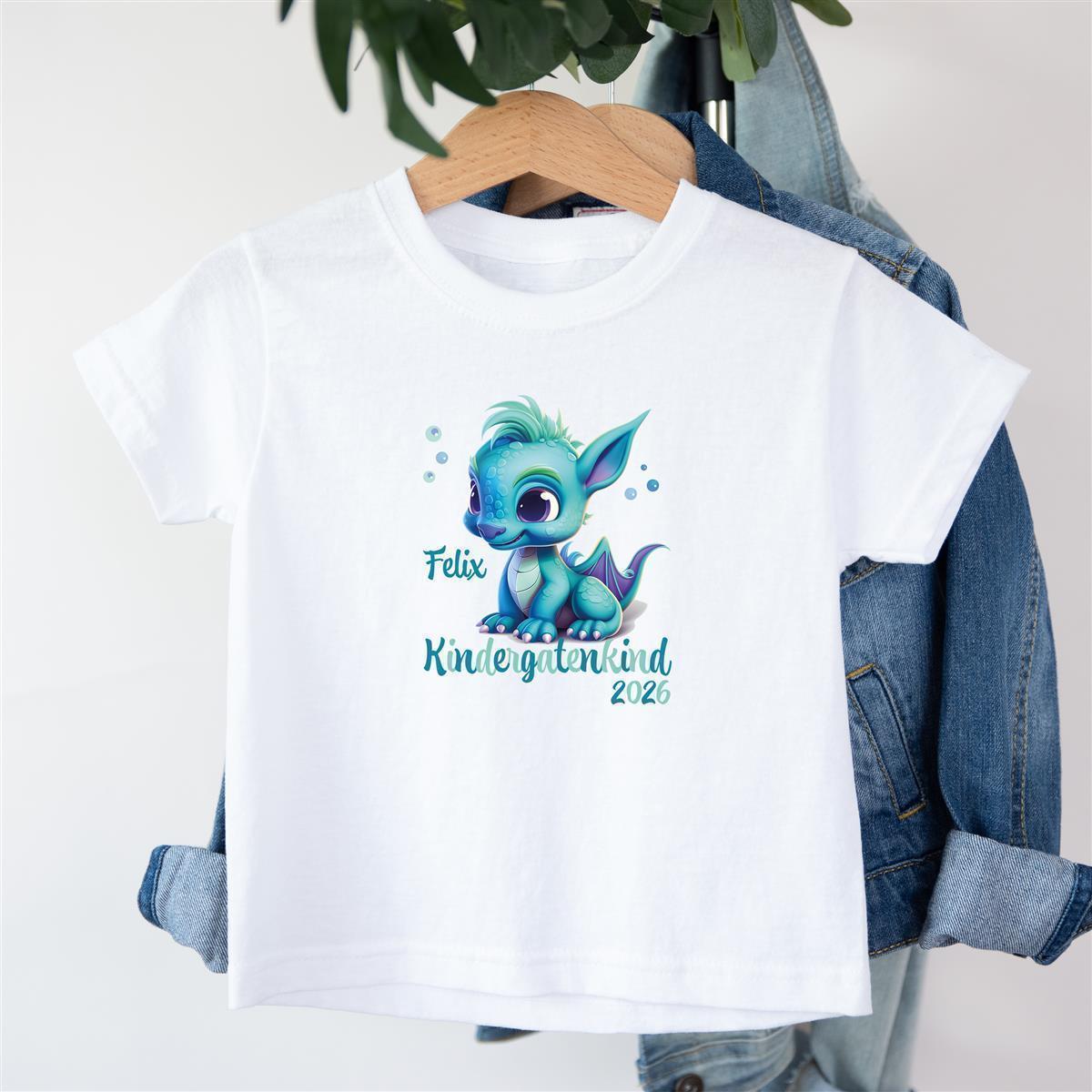 T-Shirt Kindergartenkind-Drache 1 Personalisiert mit Namen Kinder