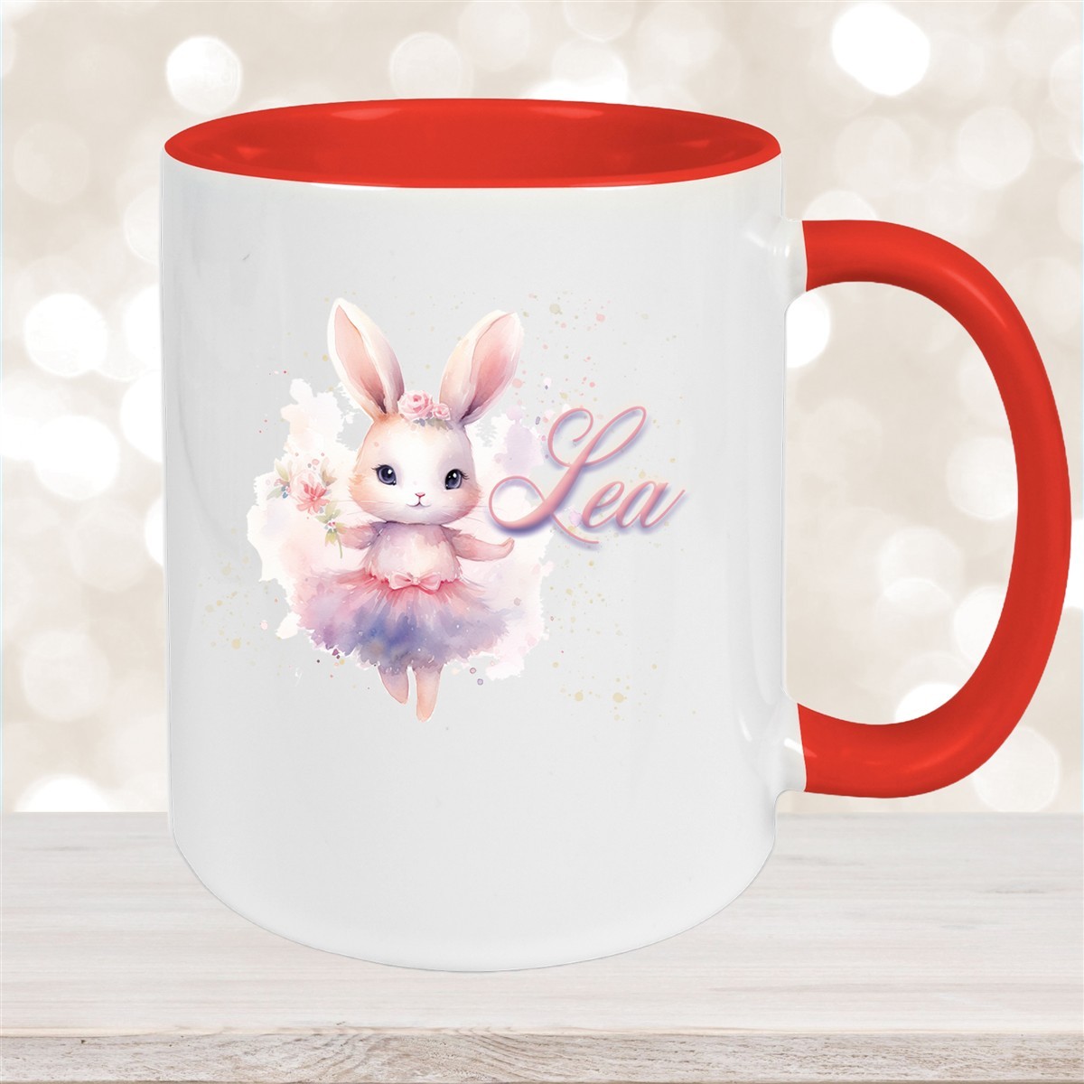 Tasse Ballerina #4 Wunschname Keramik Kinderbecher personalisiert Rot