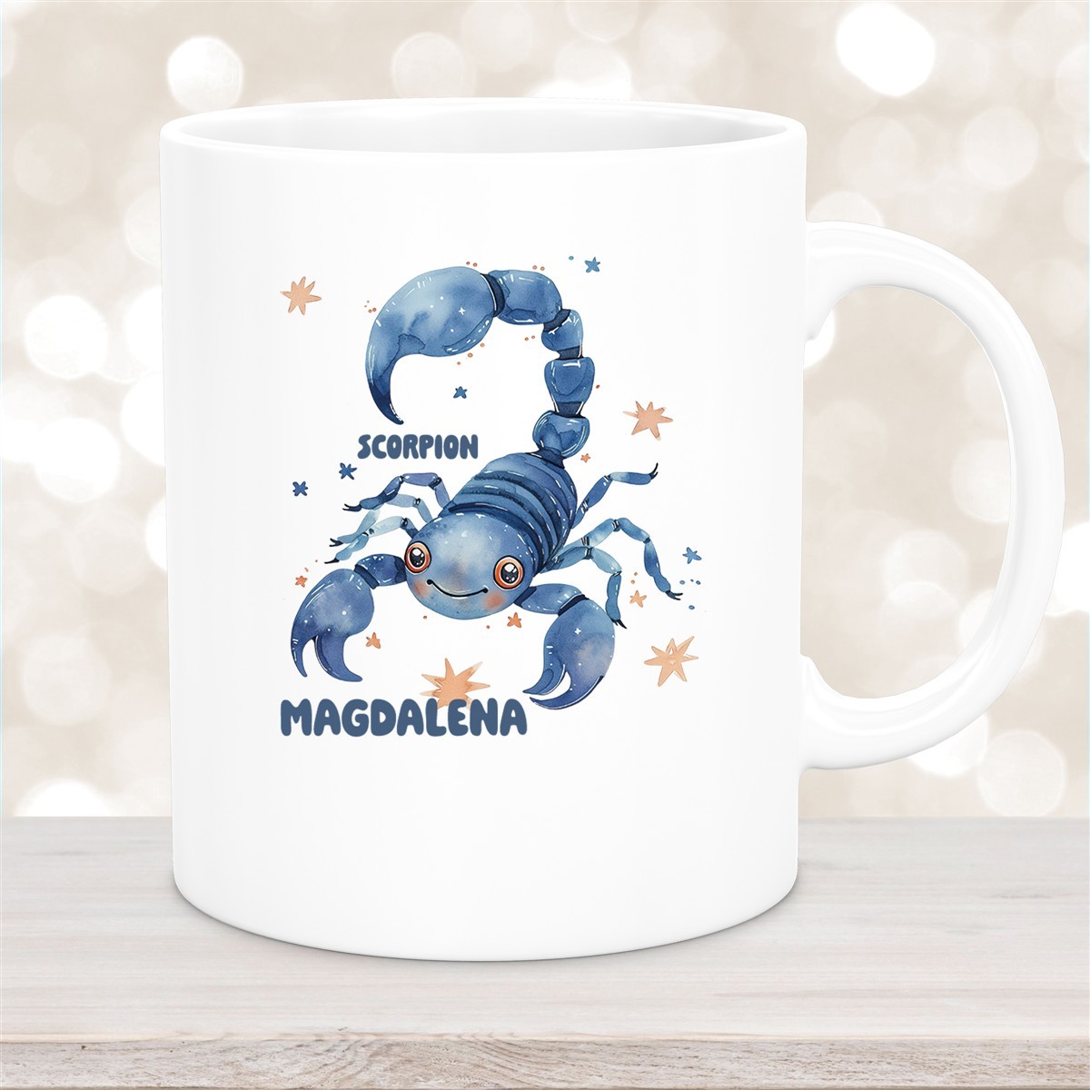 Tasse Sternzeichen Kinder Skorpion #1 Wunschname Keramik Kinderbecher personalisiert Weiß